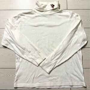 alexandra‎ bartlett womens turtle neck white sweater size Large Christmas Santa